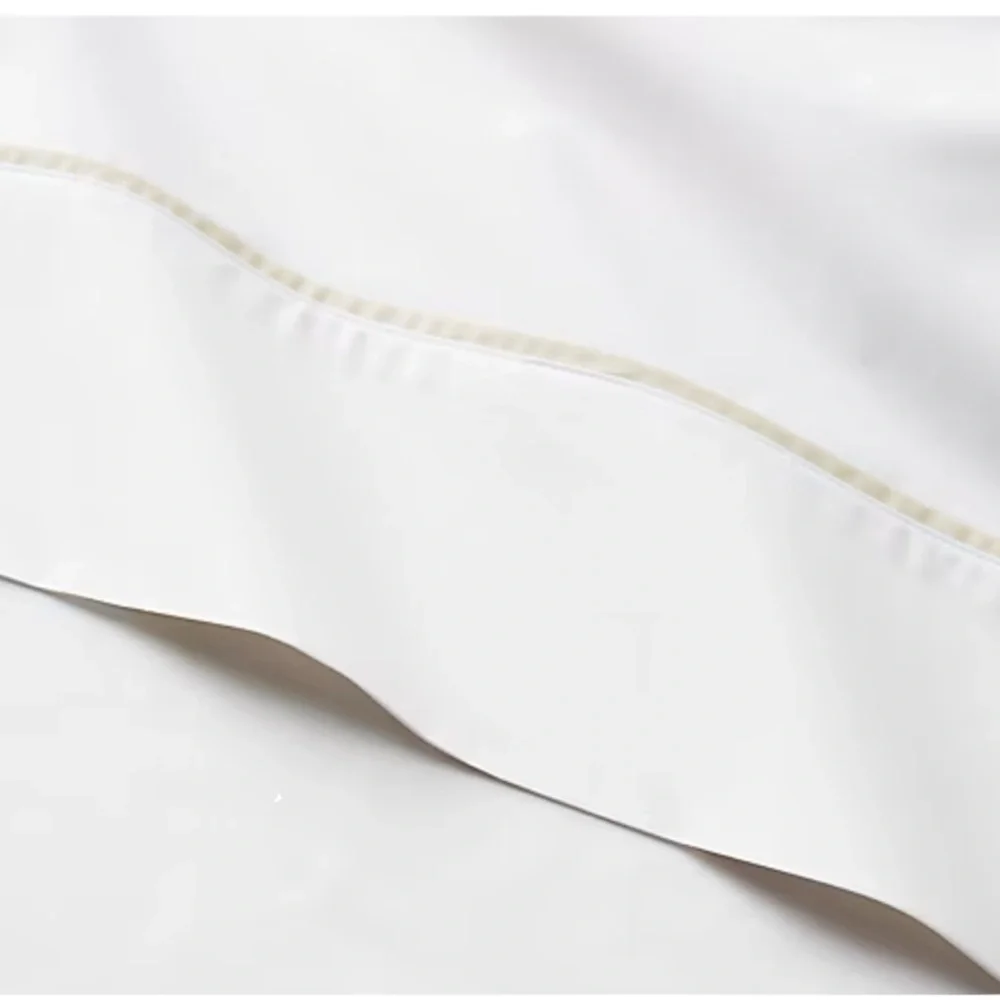 Ralph Lauren Palmer Organic Cotton Percale Full Flat Sheet 464TC Sand Dune Trim